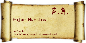 Pujer Martina névjegykártya